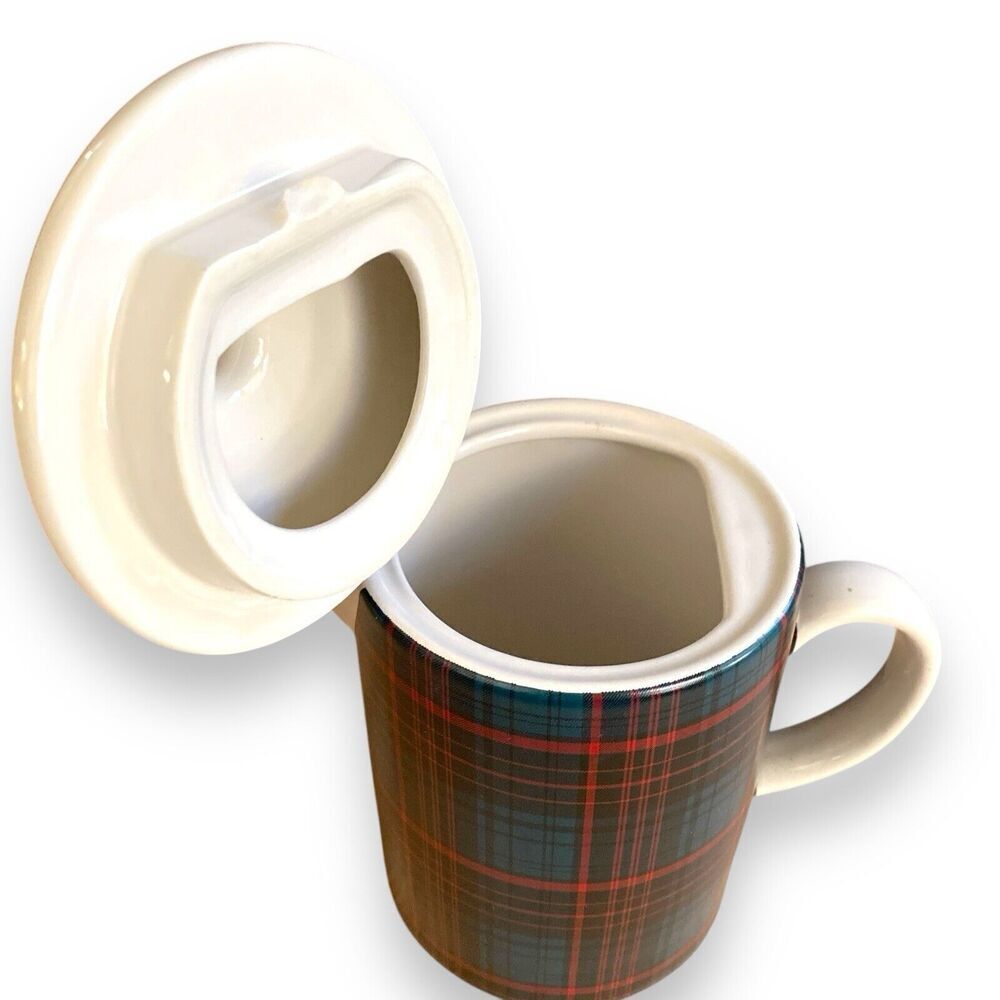 Magnolia Hearth & Hand Tartan Plaid Stoneware Coffee Pot Hot Cocoa Holiday - Picture 2 of 6